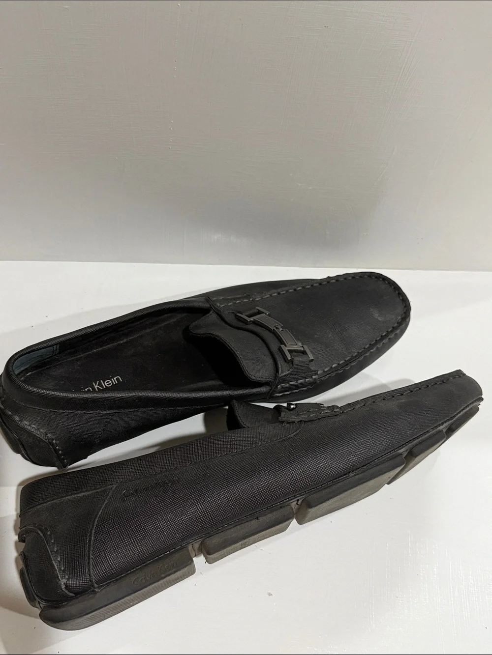 Calvin Klein Black Men’s Slip-On Magnus Penny Loafers with Metal Bit size 13